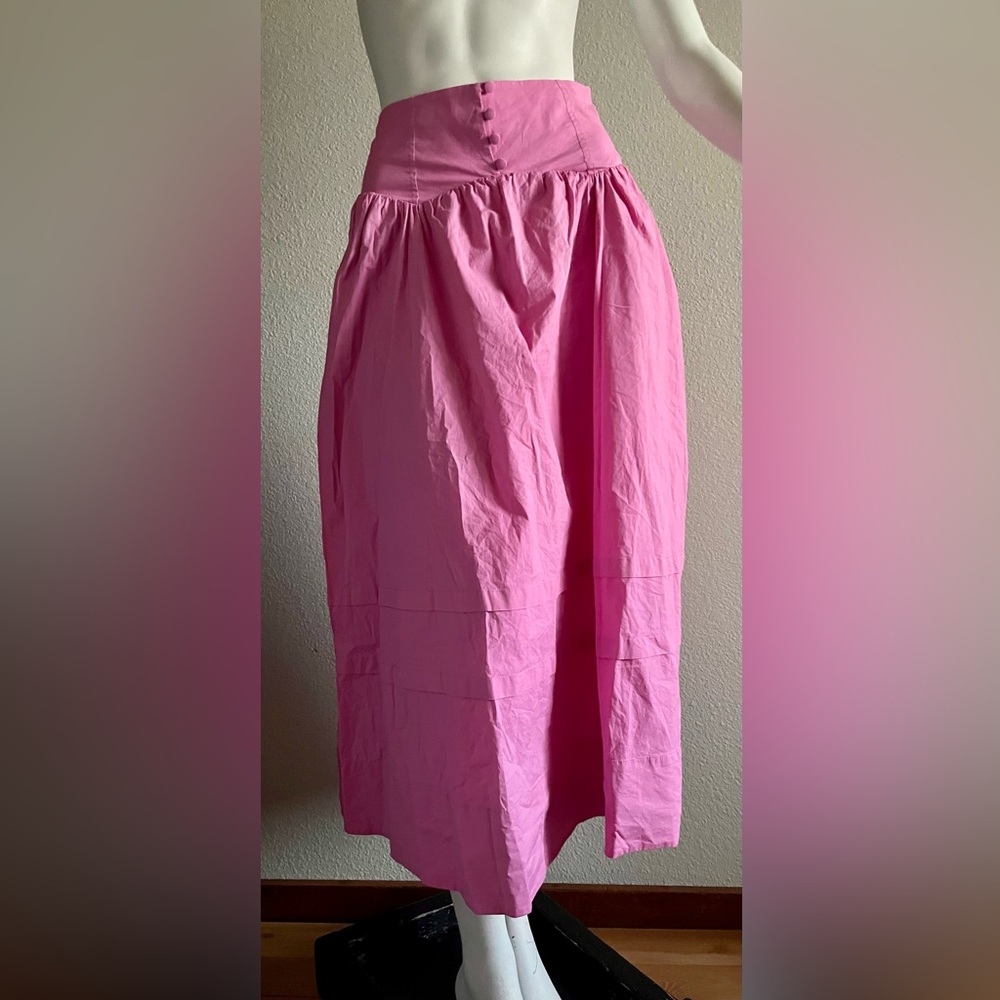 Maeve Anthropologie Barbie Pink Bubble Midi Skirt XXS Coquette Balletcore